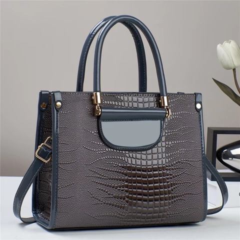 Borsa Da Donna In Pelle PU Con Motivo Coccodrillo Borsa Strutturata Elegante Ufficio Spalla Tracolla