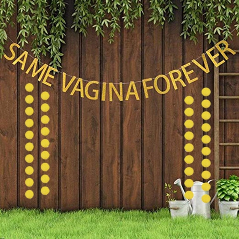 Banner Con Lettere Same Vagina Forever Oro Glitterato Ghirlanda Appesa Per Addio Al Nubilato Decorazione Per Feste