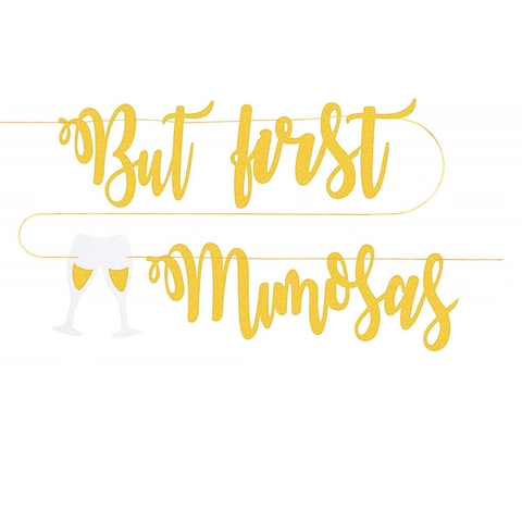 Bannière But First Mimosas Guirlande Papier Pailleté Pour Fête De Célibataire Mariage Brunch Décoration Or Rose
