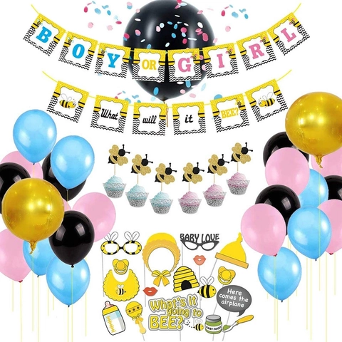 Tema Ape Decorazione Festa Rivelazione Genere Bambino Banner Carta Palloncini Lattice Decorazioni Torta Accessori Foto