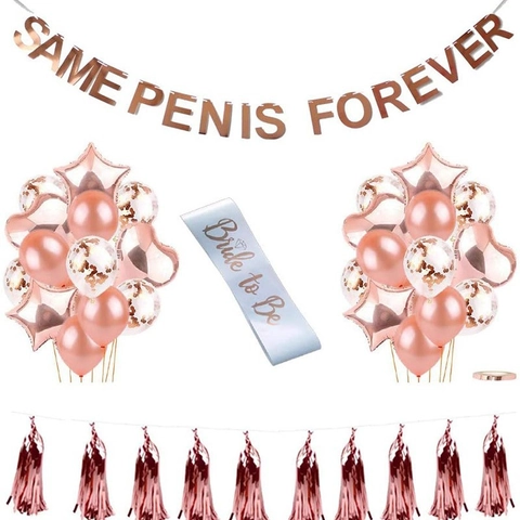 Decorazioni per Addio al Nubilato Oro Rosa Striscione Palloncini Fascia Bride To Be Nappine Metalliche per Matrimonio Festa