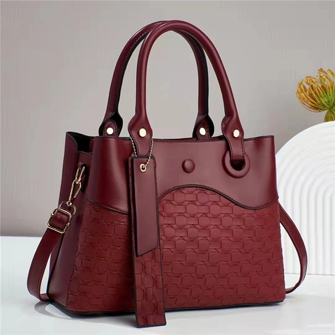 Women Woven PU Leather Handbag Fashion Large Capacity Shoulder Bag Trendy Commuter Crossbody Bag Chic Tote For Lady