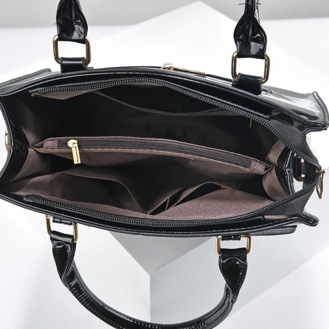Women Patent PU Leather Crocodile Embossed Tote And Clutch And Card Holder Handbags Professional Commute Shiny Elegant
