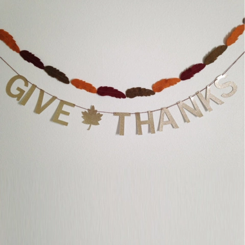 Gold Glitter Give Thanks Banner With Maple Leaf Cake Topper Set For Thanksgiving Autumn Party Decoration Home Garland Sign