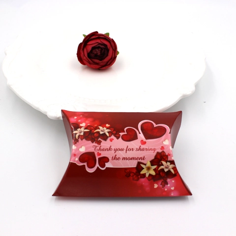 Contenitore Per Caramelle Cuscino Rosso Cuore Fiore Cartone Per Matrimonio Festa San Valentino Confezione Regalo Elegante