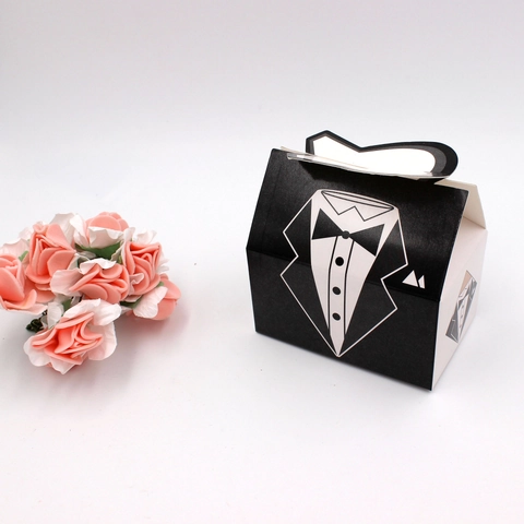 Europäischer Stil Bräutigam Smoking Und Braut Kleid Hochzeit Süßigkeiten Geschenkbox Kreative Party Favors Papier Box Für Gäste Dekoration