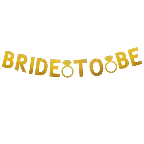 Glitter Gold Bride To Be Banner For Bachelorette Party Wedding Decorations Minimalist Letter Flag Photo Background Prop
