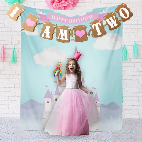 Birthday Bunting Banner Kraft Paper Garland For Second Birthday Party Decoration Heart Printed Hanging Sign