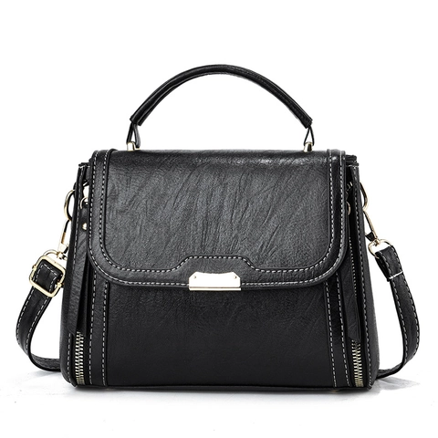 Vintage Contrast Stitching Women PU Leather Shoulder Bag Gold Hardware Handheld Crossbody Square Purse Daily Commute Bag