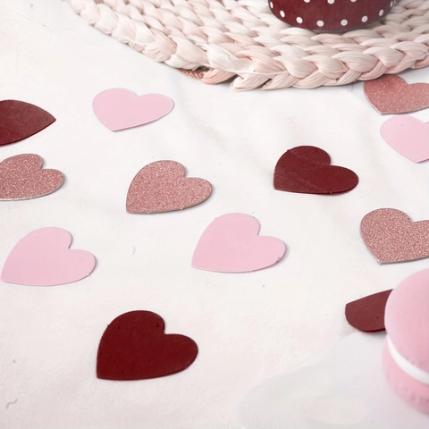 Confeti De Corazón Papel Purpurina Corazón Melocotón Lentejuelas Decoración Mesa Boda Fiesta San Valentín Compromiso