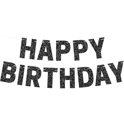 Banner Happy Birthday in Carta Glitterata Festone Appeso per Decorazione Festa di Compleanno Celebrazione Colori Multipli