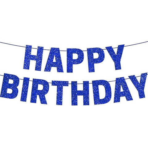 Banner Happy Birthday in Carta Glitterata Festone Appeso per Decorazione Festa di Compleanno Celebrazione Colori Multipli