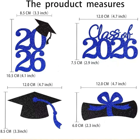 2026 Decorazione per Torta di Laurea Class Of 2026 Carta Glitterata Tocco Diploma Decorazioni per Festa di Laurea Celebrazione