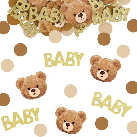Coriandoli Baby Shower Orsacchiotto Glitter Oro Lettera BABY Carta Punto Decorazioni Tavola Per Festa Compleanno