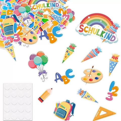 German Back To School Party Decoration Set Schulkind Rainbow ABC Letter Paper Confetti Table Scatter Classroom Ornament