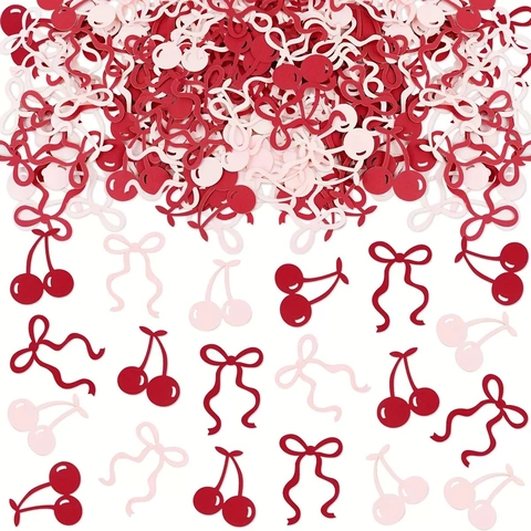 Coriandoli In Carta Ciliegia Fiocco Decorazione Tavolo Per Compleanno Matrimonio Stile Dolce Rosa Rosso
