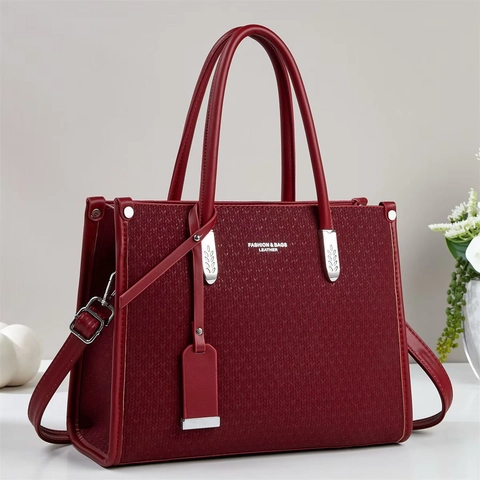 Sac Cabas Femme Grande Capacité Texture Tissée Cuir PU Sac à Main Avec Bandoulière Amovible Pour Bureau Quotidien