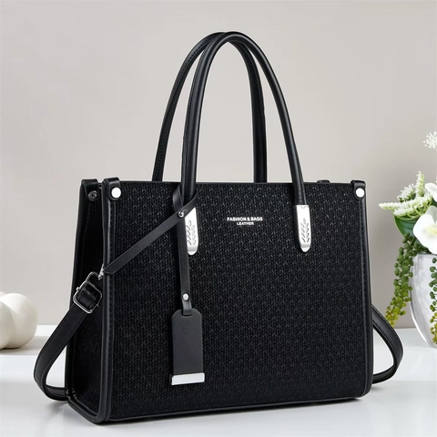 Sac Cabas Femme Grande Capacité Texture Tissée Cuir PU Sac à Main Avec Bandoulière Amovible Pour Bureau Quotidien