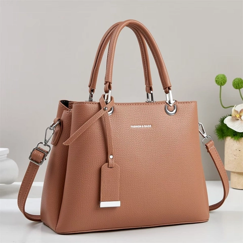 Damen Handtasche PU Leder Litschimuster Große Kapazität Pendler Tote Umhängetasche Modetasche Reißverschluss Für Damen