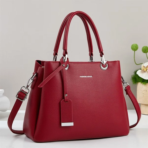 Damen Handtasche PU Leder Litschi Muster Crossbody Umhängetasche Große Kapazität Pendler Büro Dame Mode