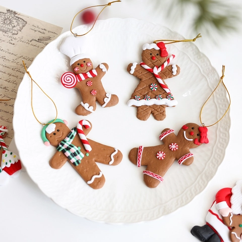 Ornamenti Appesi in Resina Omino di Pan di Zenzero di Natale Babbo Natale Casa di Pan di Zenzero Decorazioni Albero di Natale per Casa Festa