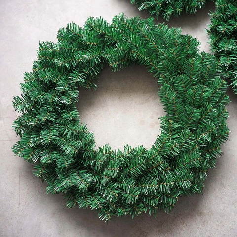 Künstlicher Grüner PVC Kiefer Weihnachtskranz Festival DIY Dekoration Für Haus Wand Tür Hängender Grün Kranz Geschenk Feiertag Dekor