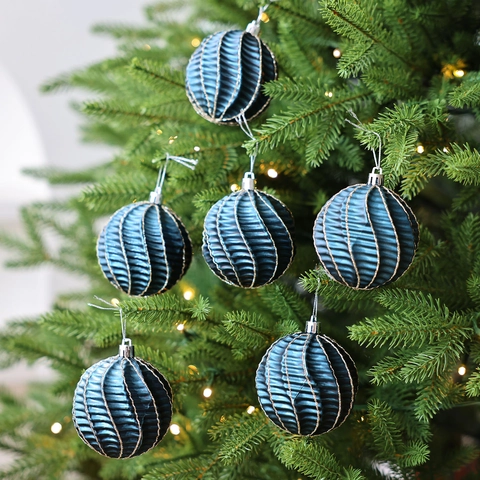 Electroplated Spiral Christmas Ball Ornaments Glitter Tree Hanging Decor Festive Home Party Ornament Multiple Colors