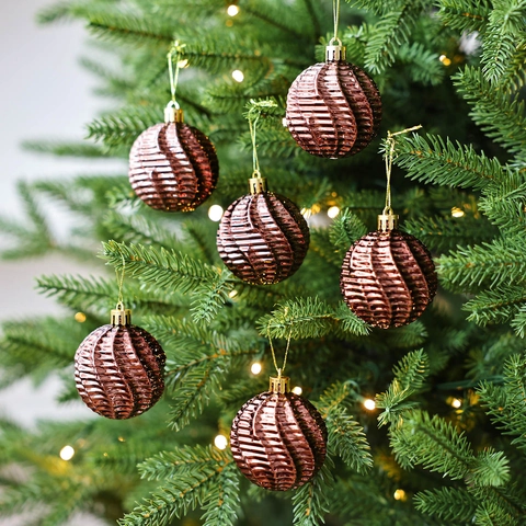 Christmas Ball Ornaments Plastic Spiral Texture Shatterproof Electroplated Hanging Tree Decorations For Holiday Party Decor