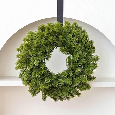 Artificial Christmas Wreath PE Thickened Green Pine Needle Door Hanging Decoration For Xmas Home Holiday Party Decor