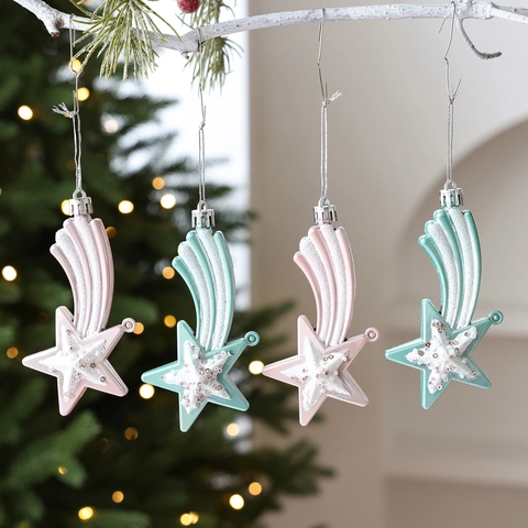 Christmas Tree Hanging Ornaments Meteor Star Candy Acorn Diamond Shapes Glitter Rhinestone Festive Decoration For Xmas Party Home Decor
