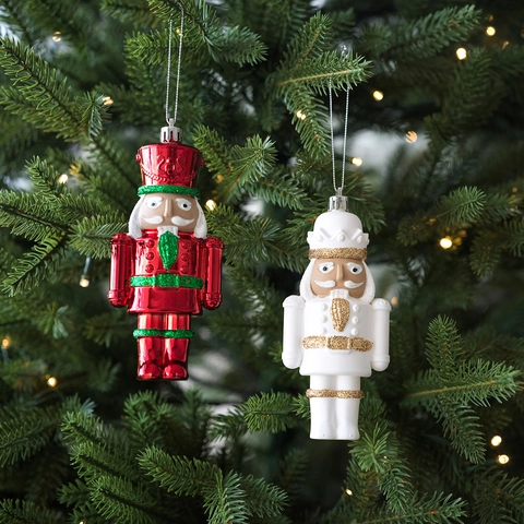 Schiaccianoci Soldato Decorazioni Per Albero Di Natale Figurina Di Soldato Glitterato Addobbi Pendenti Per Feste Casa