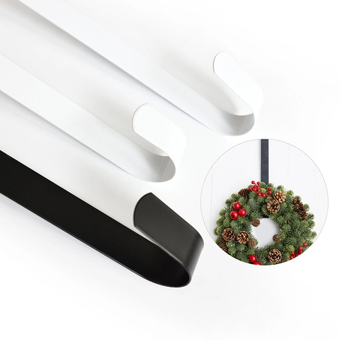 Gancio per Porta con Corona di Natale in Metallo per Porta D'ingresso Nero Oro Argento Fiocco di Neve Stella Albero di Natale