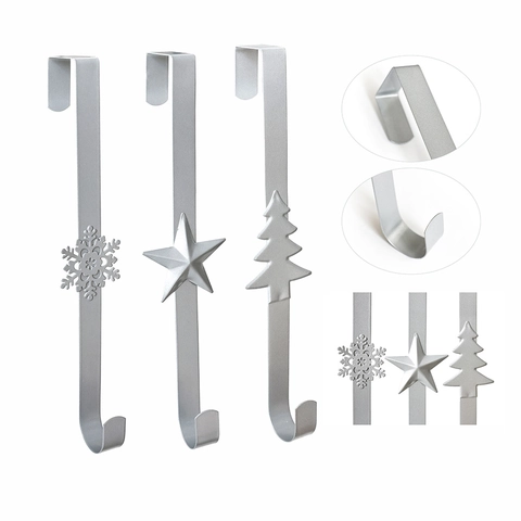 Weihnachts Metall Türhänger Für Kränze Mit Stern Schneeflocke Baum Design Gold Silber Elegant Festival Türhaken Haus Deko