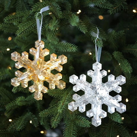 Luxus Weihnachten Schneeflocken Anhänger Kunststoff Kristall Optik Hängende Dekoration Für Weihnachtsbaum Hochzeit Party Heimdeko
