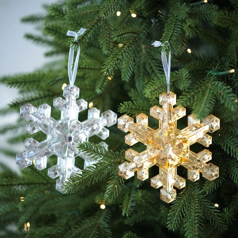 Luxus Weihnachten Schneeflocken Anhänger Kunststoff Kristall Optik Hängende Dekoration Für Weihnachtsbaum Hochzeit Party Heimdeko