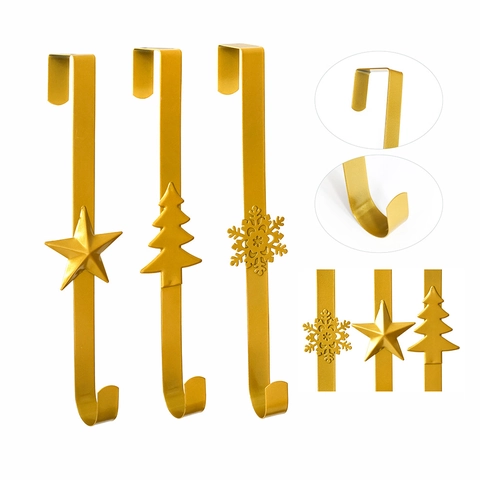Weihnachts Metall Türhänger Für Kränze Mit Stern Schneeflocke Baum Design Gold Silber Elegant Festival Türhaken Haus Deko
