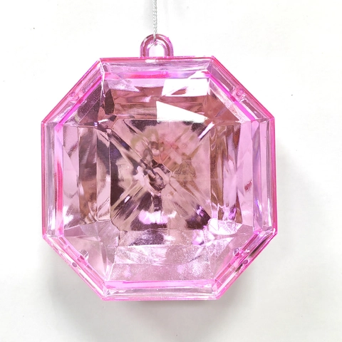 Christmas Tree Hanging Ornaments Faceted Gemstone Shape Transparent Acrylic Plastic Colorful Holiday Party Home Decor