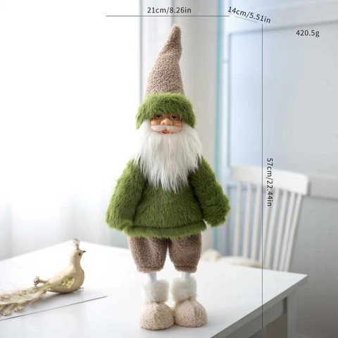 Poupées En Peluche De Noël Gnome Bonhomme De Neige Renne Figurines Debout Pour Décoration De Fête Tissu Tricoté