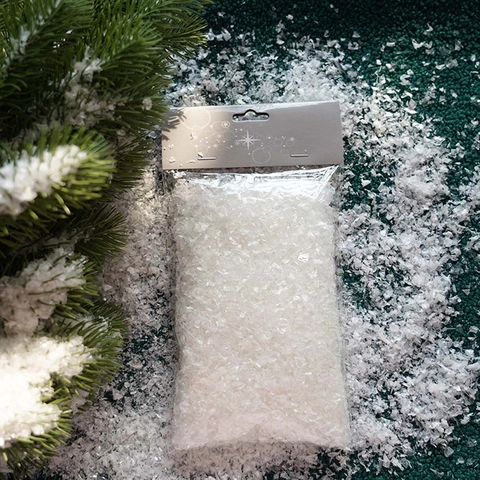 Artificial Snow Flakes Powder Christmas Tree Decoration Winter Scene DIY Prop White Plastic Faux Snow For Holiday Party