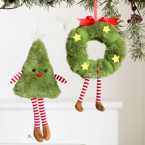 Kreativer Plüsch Lebkuchenmann Weihnachtsbaum Kranz Hängedekoration Weiches Festliches Plüschtier Für Feiertage Zuhause Party Deko Geschenk
