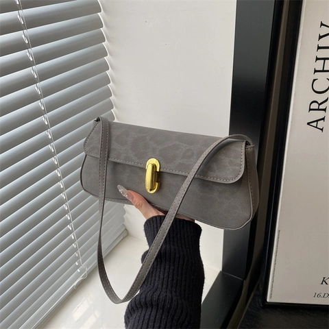 Damen Mode Leopardenmuster Unterarmtasche Wildlederimitat Goldene Schnalle Schultertasche Vintage Baguette Handtasche Party Taschen