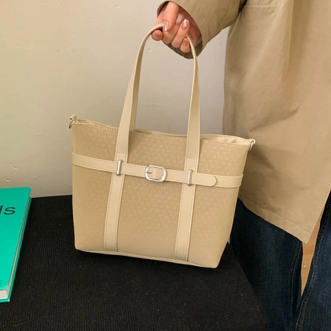 Bolso Tote De Gran Capacidad Mujer Retro Cuero PU Texturizado Mano Con Correa Ajustable Bolso De Hombro Minimalista Trabajo