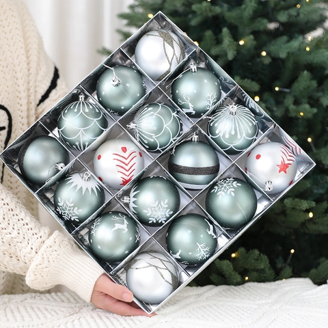 Palle di Natale Plastica Dipinte Decorative Baubles Appese Con Motivi di Fiocchi di Neve Renna per Festa di Vacanza Casa Albero Decor