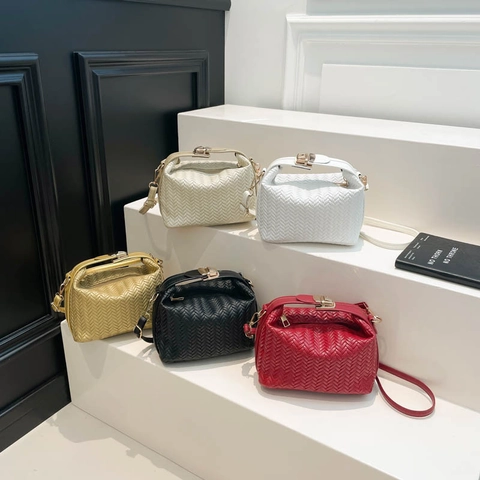 Sac À Main Tissé En Cuir PU Sac À Épaule Bandoulière Imprimé Léopard Mode Sac À Main Femme