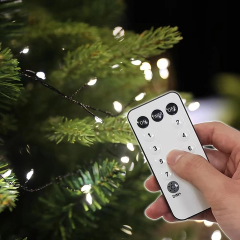 Guirnalda de Luces LED para Árbol de Navidad con Control Remoto Blanco Cálido Hilo de Cobre Decorativo para Fiesta