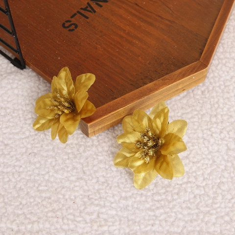 Kunstmatige Kerstbloemen Glitter Krans Decor Voor Boom Feest Thuis Bruiloft Feestelijke Ornament Rood Goud Zilver