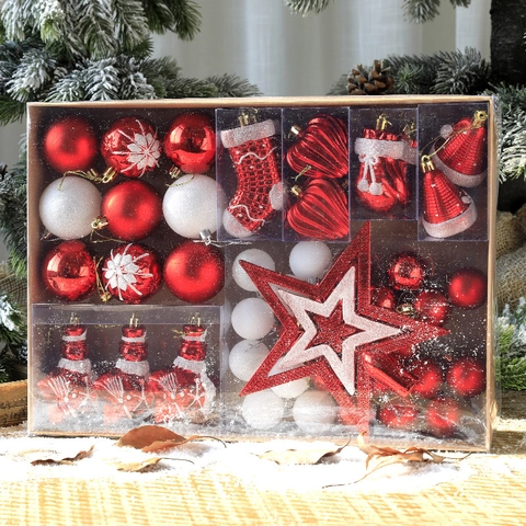 Christmas Tree Ornaments Plastic Glitters Baubles Star Heart Hanging Pendants For Holiday Festive Party Home Decor Assorted