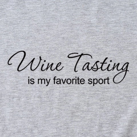 Women Casual Cotton Blend T-Shirt Wine Tasting Is My Favorite Sport Slogan Short Sleeve Round Neck Loose Summer Top
