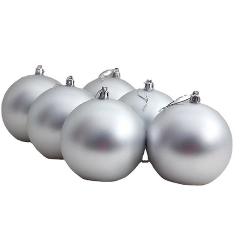 Silver Christmas Ornament Balls Plastic Electroplated Matte Shiny Glitter Tree Hanging Holiday Party Home Decor