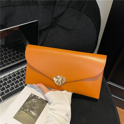 Borsa a Busta Minimalista in Pelle PU da Donna Fibbia in Metallo Irregolare Oro Elegante Borsa a Tracolla da Sera per Donna